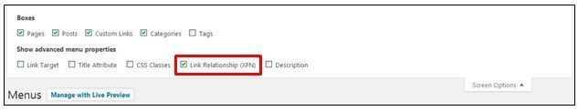 Cách thêm nofollow vào nav menu wordpress