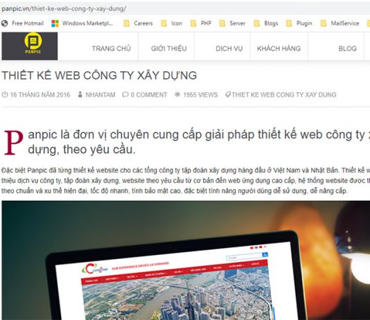 CSS viết in hoa chữ đầu dòng cách điệu 2 dòng Panpic thiết kế website công ty xây dựng