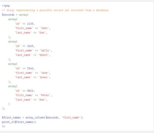 PHP chỉ lấy giá trị của một cột trong mảng Mảng PHP chỉ lấy giá trị của cột trong mảng